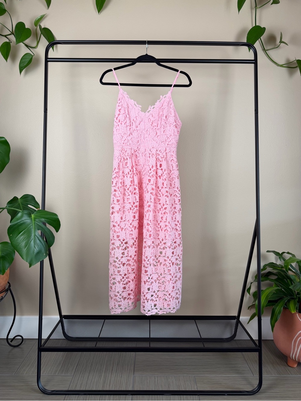 Endless Rose Pink Lace Midi Dress